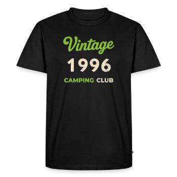 Vintage 1996 – Année de naissance rétro du Camping Club - T-shirt Premium bio Homme - noir - Devant - Nico (187cm)