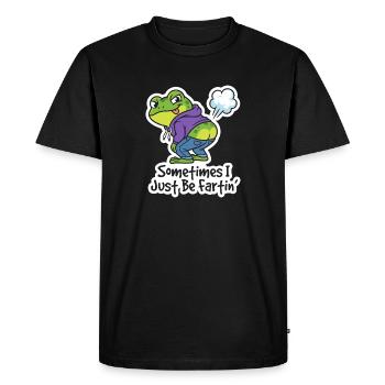 Giggle Frog Hoodie Saying - Men's Premium Organic T-Shirt - black - Front - Nico (187cm)
