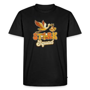 Stork Squad Retro Style - Men's Premium Organic T-Shirt - black - Front - Nico (187cm)