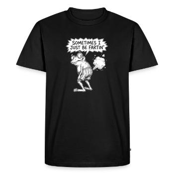Dino Fart Moment Tee - Men's Premium Organic T-Shirt - black - Front - Nico (187cm)