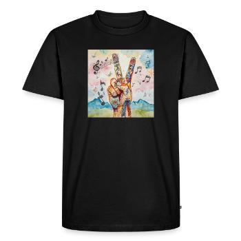 Tatouage de doigt de paix Art musical - T-shirt Premium bio Homme - noir - Devant - Nico (187cm)