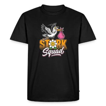 Stork Squad: Merry Stork - Men's Premium Organic T-Shirt - black - Front - Nico (187cm)