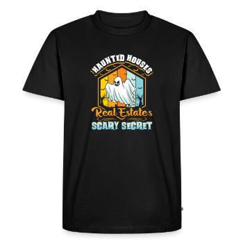 Ghost Hunter Halloween English Saying - Men's Premium Organic T-Shirt - black - Front - Nico (187cm)