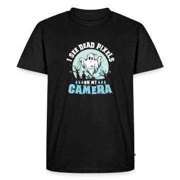 Ghost Hunter Halloween English Saying - Men's Premium Organic T-Shirt - black - Front - Nico (187cm)