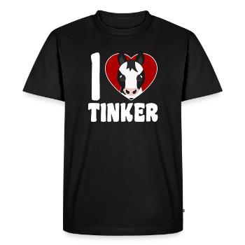 J’adore les chevaux bricoleurs - Cœur - T-shirt Premium bio Homme - noir - Devant - Nico (187cm)