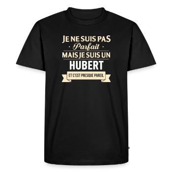 Je Ne Suis Pas Parfait Mais Je Suis Un Hubert E... - T-shirt Premium bio Homme - noir - Devant - Nico (187cm)