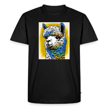 Alpaga - T-shirt Premium bio Homme - noir - Devant - Nico (187cm)
