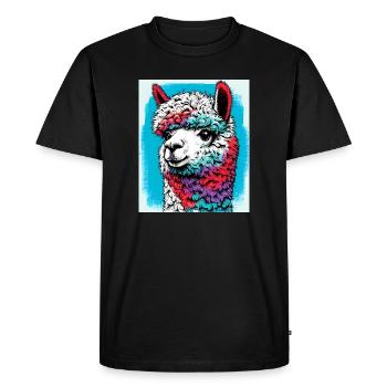 Alpaga - T-shirt Premium bio Homme - noir - Devant - Nico (187cm)