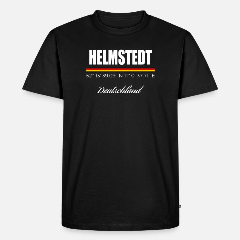 Helmstedt - Männer Premium Bio T-Shirt - Schwarz