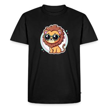 Lionceau lunettes pastel - T-shirt Premium bio Homme - noir - Devant - Nico (187cm)