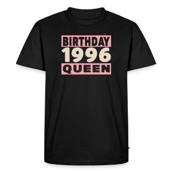 birthday queen 30 ans 1996 Anniversaire - T-shirt Premium bio Homme - noir - Devant - Nico (187cm)