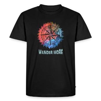 Wander More Compass Tie-Dye - Men's Premium Organic T-Shirt - black - Front - Nico (187cm)