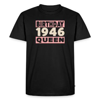 birthday queen 80 ans 1946 Anniversaire - T-shirt Premium bio Homme - noir - Devant - Nico (187cm)