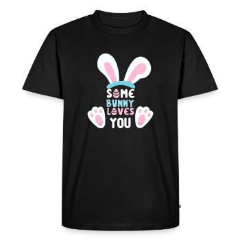 Un lapin t’aime - T-shirt Premium bio Homme - noir - Devant - Nico (187cm)