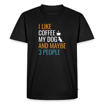 Coffee Dog And Maybe 3 People - Men's Premium Organic T-Shirt - black - Front - Nico (187cm)