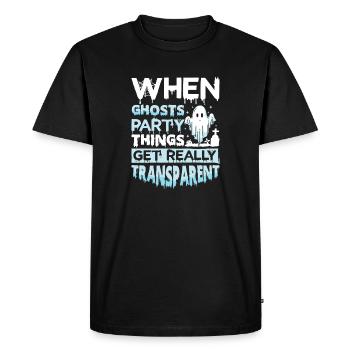 Ghost Hunter Halloween English Saying - Men's Premium Organic T-Shirt - black - Front - Nico (187cm)