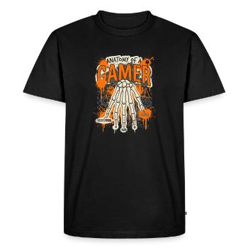 Anatomie d’un joueur - T-shirt Premium bio Homme - noir - Devant - Nico (187cm)