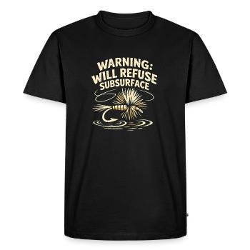 À la mouche sèche uniquement | Pêche à la mouche sèche - T-shirt Premium bio Homme - noir - Devant - Nico (187cm)