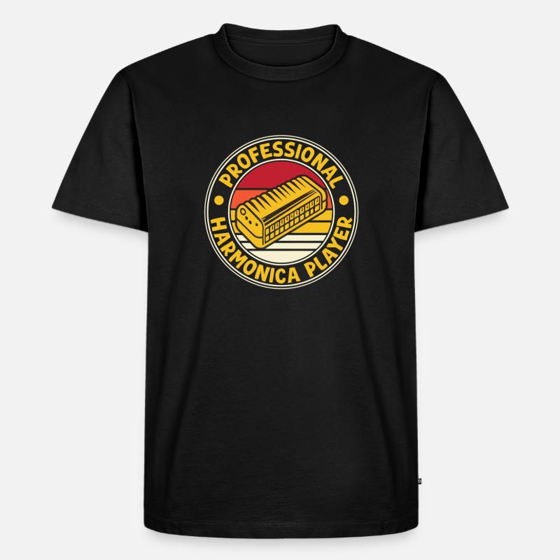 Funny Harmonica Player Professional Harmonica - T-shirt Premium bio Homme - noir