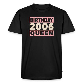birthday queen 20 ans 2006 Anniversaire - T-shirt Premium bio Homme - noir - Devant - Nico (187cm)