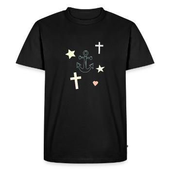 Motif d’étoile d’étoile de rêve en ancre - T-shirt Premium bio Homme - noir - Devant - Nico (187cm)