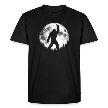 Bigfoot Rock sur le panneau Sasquatch Yéti Rock and Roll - T-shirt Premium bio Homme - noir - Devant - Nico (187cm)
