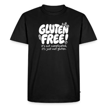 Gluten Free simply explained Humor - Men's Premium Organic T-Shirt - black - Front - Nico (187cm)