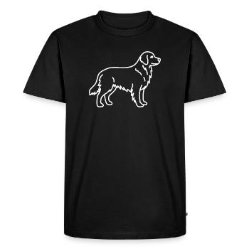 Golden Retriever Blanc - T-shirt Premium bio Homme - noir - Devant - Nico (187cm)