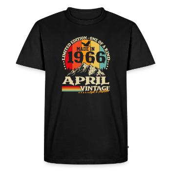 Vintage avril 1966 Vintage Rétro Anniversaire - T-shirt Premium bio Homme - noir - Devant - Nico (187cm)
