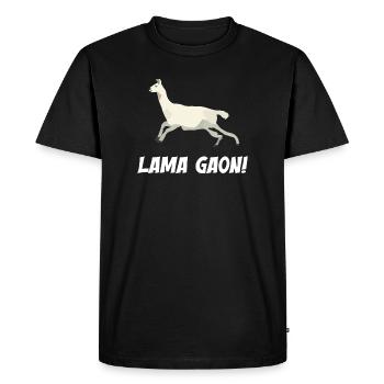 Lama Gaon - Men's Premium Organic T-Shirt - black - Front - Nico (187cm)