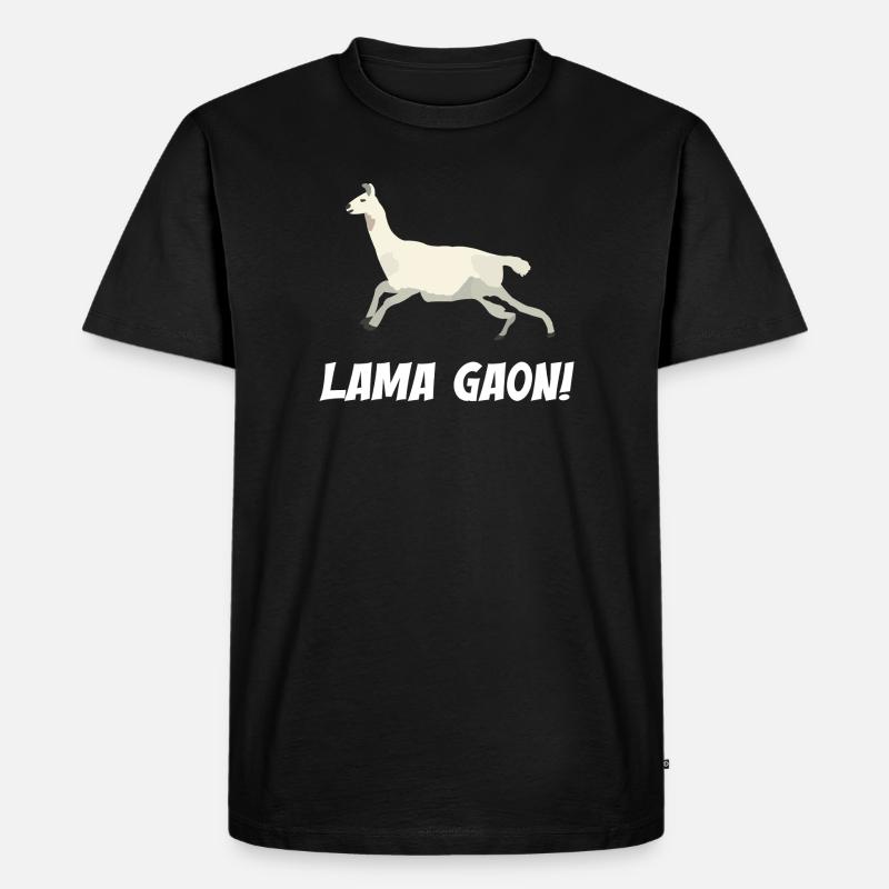 Lama Gaon - Männer Premium Bio T-Shirt - Schwarz