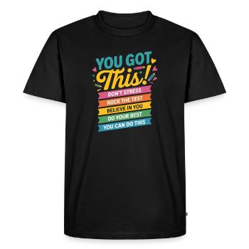 You grab the motivational banner - Men's Premium Organic T-Shirt - black - Front - Nico (187cm)