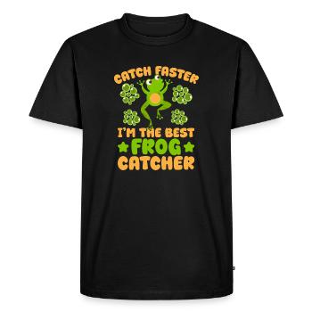 Frog Catcher The Best Frog Catcher Frog - Men's Premium Organic T-Shirt - black - Front - Nico (187cm)