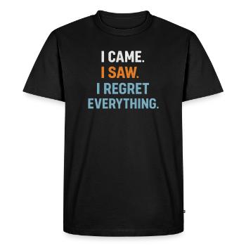 Je suis venu. J’ai vu. Je regrette tout. Introverti - T-shirt Premium bio Homme - noir - Devant - Nico (187cm)