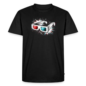 Lunettes 3D Rétro Cinema Design - T-shirt Premium bio Homme - noir - Devant - Nico (187cm)