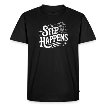 Step Happens Danse en ligne occidentale - T-shirt Premium bio Homme - noir - Devant - Nico (187cm)