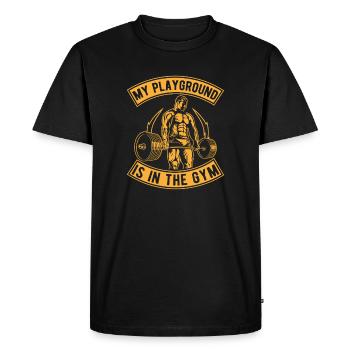 Motivation fitness Terrain de jeu pour bodybuilders La salle de sport - T-shirt Premium bio Homme - noir - Devant - Nico (187cm)