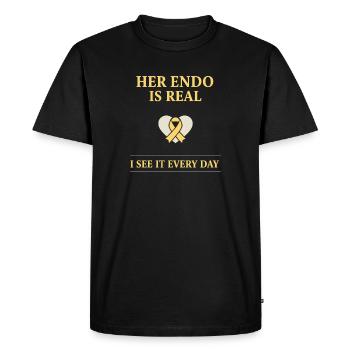 Endometriosis awareness Endo Warrior - Men's Premium Organic T-Shirt - black - Front - Nico (187cm)
