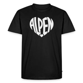 Logo du Cœur des Alpes - T-shirt Premium bio Homme - noir - Devant - Nico (187cm)