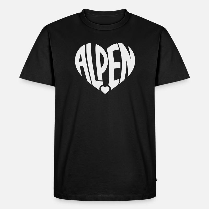 Alpen Herz-Logo - Männer Premium Bio T-Shirt - Schwarz