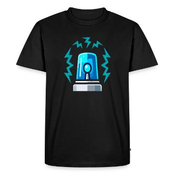 Illustration de l’alarme de la sirène à lumière bleue - T-shirt Premium bio Homme - noir - Devant - Nico (187cm)