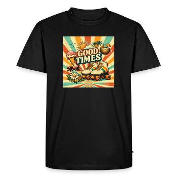 Retro Summer - Men's Premium Organic T-Shirt - black - Front - Nico (187cm)