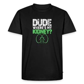 Don d’organes par don de rein - T-shirt Premium bio Homme - noir - Devant - Nico (187cm)