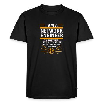 Network Computer Scientist Programmer Admin - Men's Premium Organic T-Shirt - black - Front - Nico (187cm)