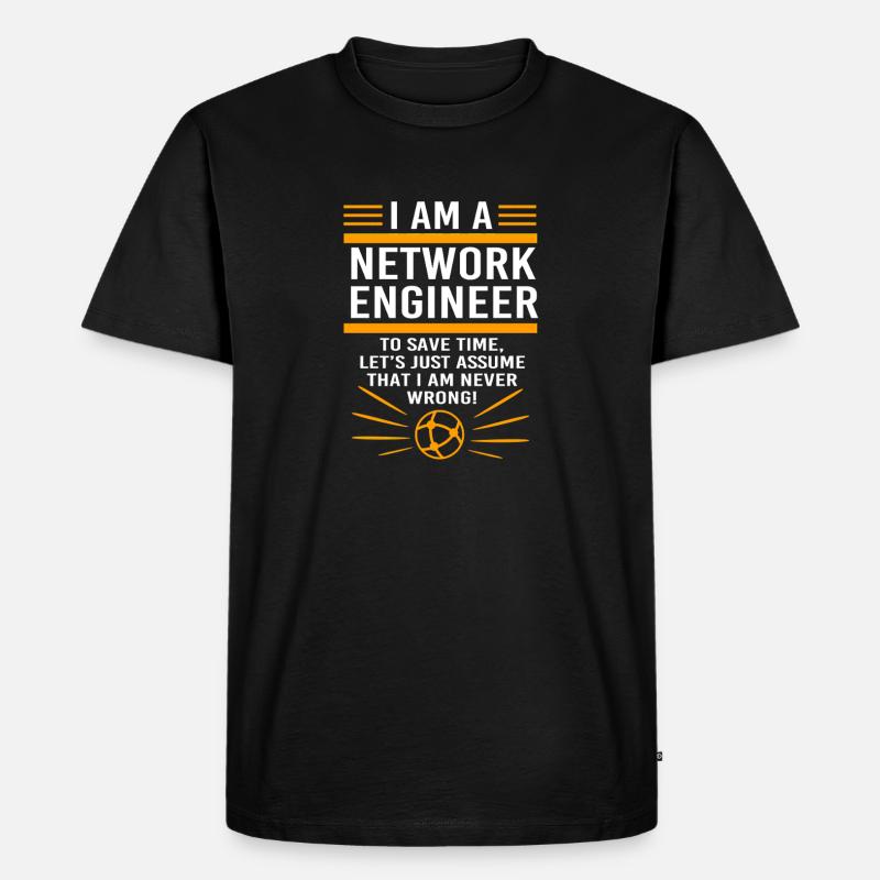 Netzwerk Informatiker Programmierer Admin - Männer Premium Bio T-Shirt - Schwarz