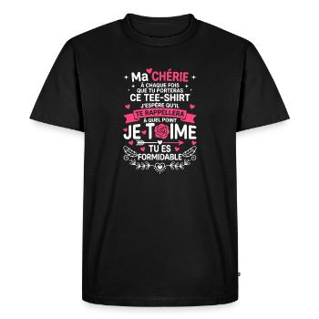 Ma Chérie Tee Je t'aime Formidable - T-shirt Premium bio Homme - noir - Devant - Nico (187cm)