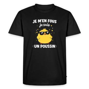 Poussin soleil lunettes chic - T-shirt Premium bio Homme - noir - Devant - Nico (187cm)