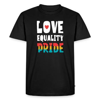 LGBTQ Pride Month - Love. Equality. Pride - Men's Premium Organic T-Shirt - black - Front - Nico (187cm)