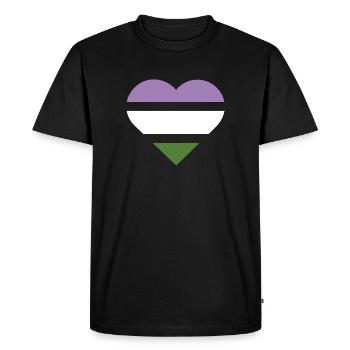 Pride Flag Heart · Genderqueer - Men's Premium Organic T-Shirt - black - Front - Nico (187cm)