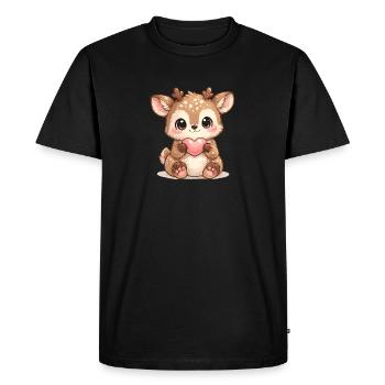 Little whale spin with heart - Men's Premium Organic T-Shirt - black - Front - Nico (187cm)